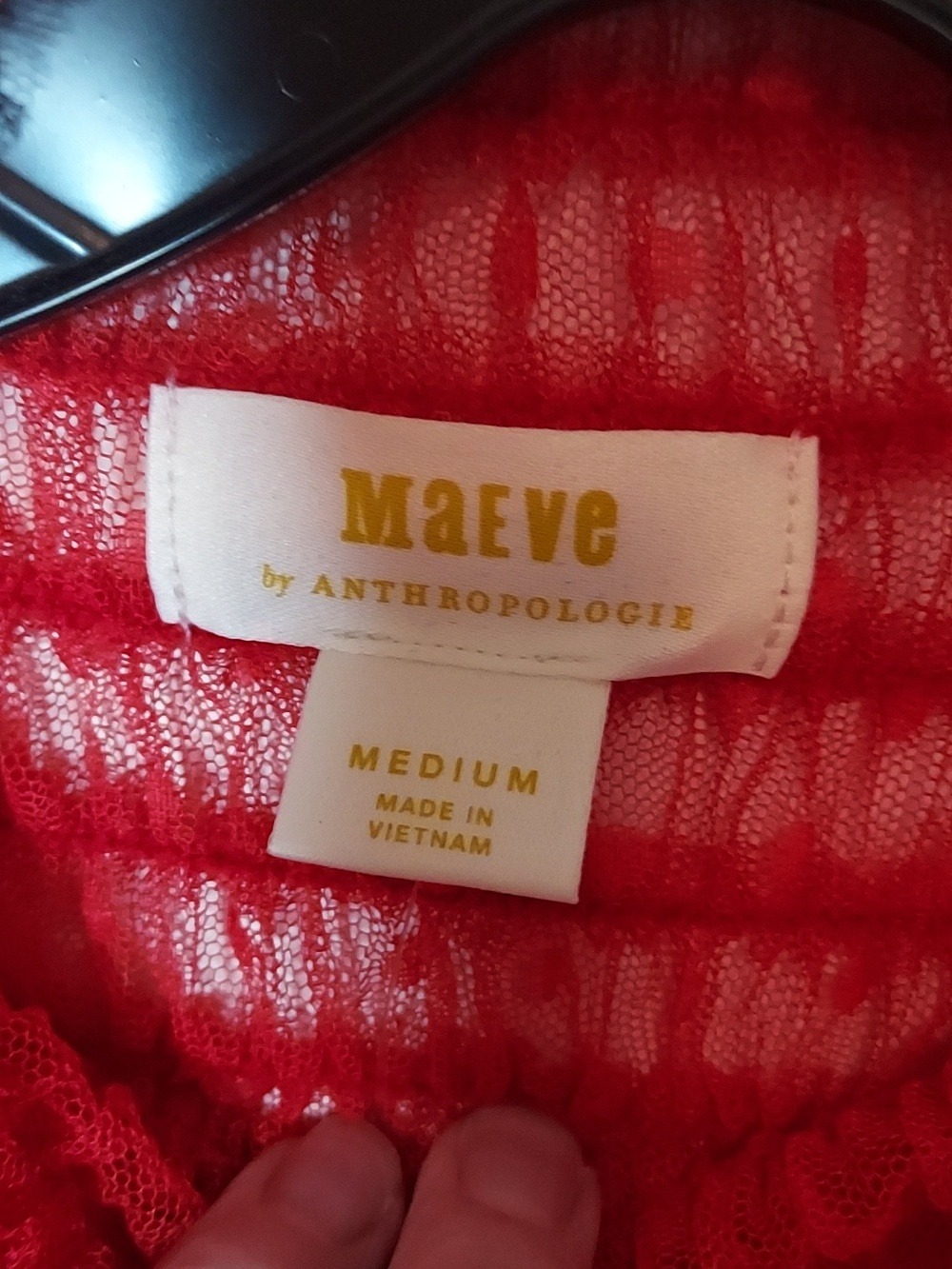 Maeve Anthropologie Women's Long-Sleeve Polka Dot Mesh Top Sheer Size Medium - Picture 10 of 16